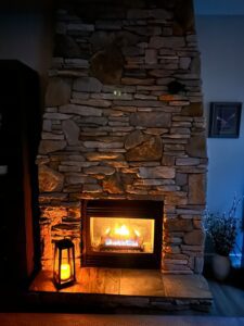 Cozy up the fireplace at night after an eventful day! Even better with a glass of wine