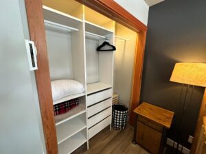 Lotโs of storage and drawers with these built in closet organizerโs .